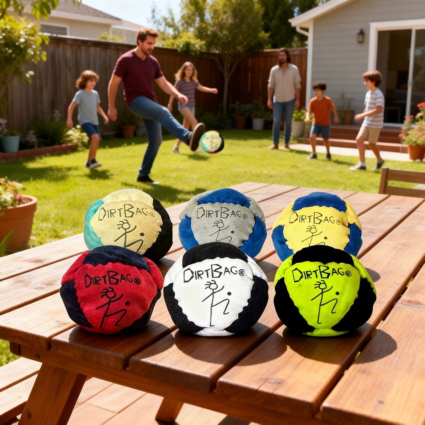 Dirtbag Footbag Assorted Colors Fabric with Writing Sand Filled